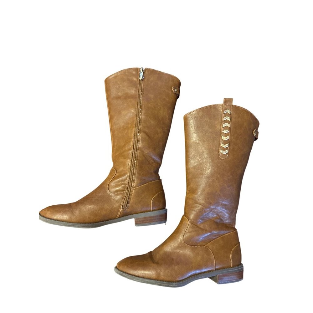 Sam Edelman Pia Samara Distressed Brown Tall Riding Boots US 5 Equestrian - Picture 14 of 15